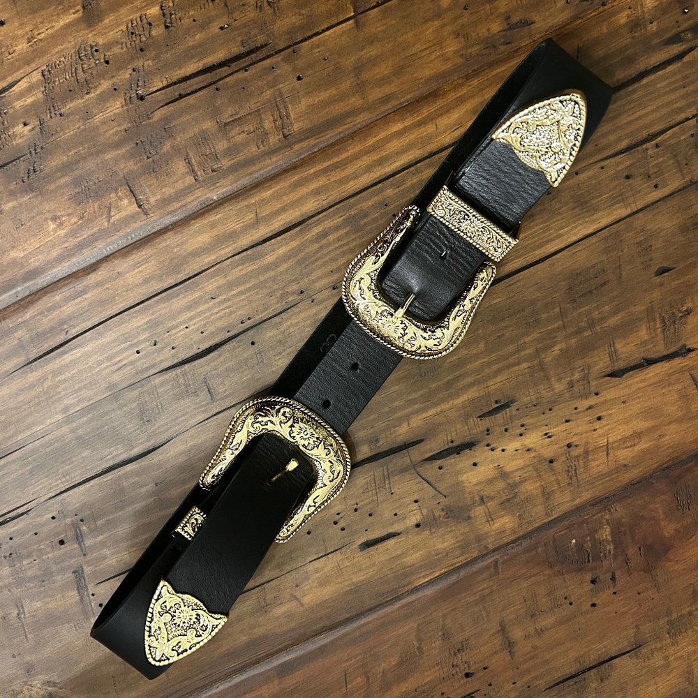 B-Low the Belt Black and Gold Women's Belt